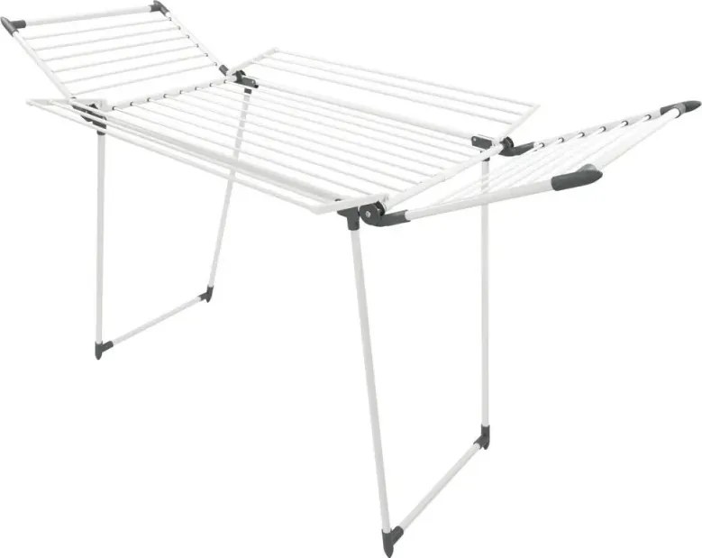 Uscător de rufe pliabil Kinghoff KH 2041, 25 m, până la 20 kg, capete antiderapante, oțel, alb/gri