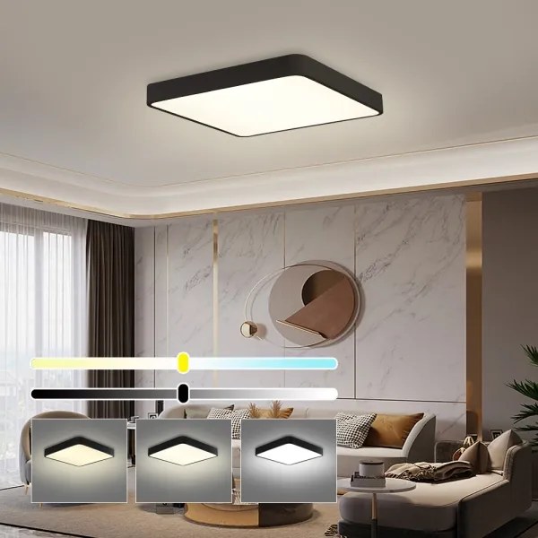 Brilagi - Plafonieră LED POOL SQUARE LED/48W/230V 50x50 cm neagră