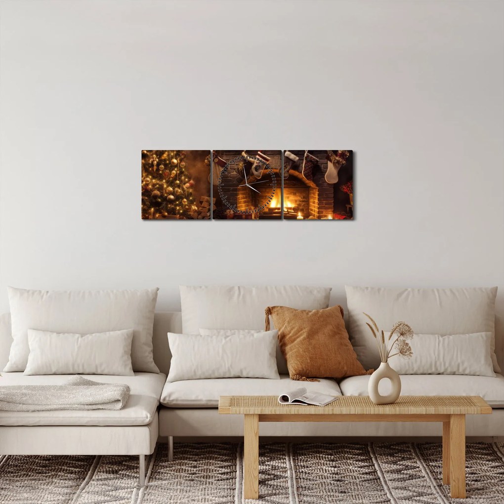 Tablou - Atmosfera de Crăciun (cu ceas) (90x30 cm)