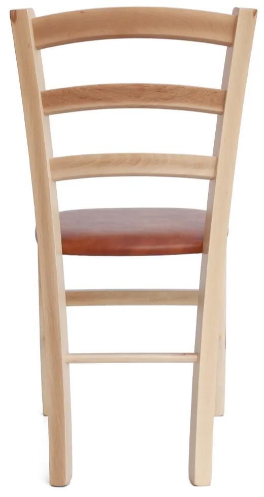 Scaun de sufragerie Sara cu scaun din piele naturală și artificială cognac
