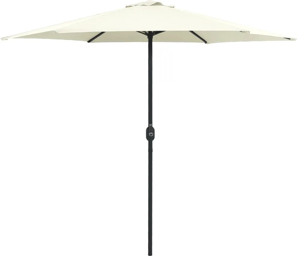 vidaXL Umbrelă de soare grădină stâlp aluminiu alb nisipiu 270x246 cm
