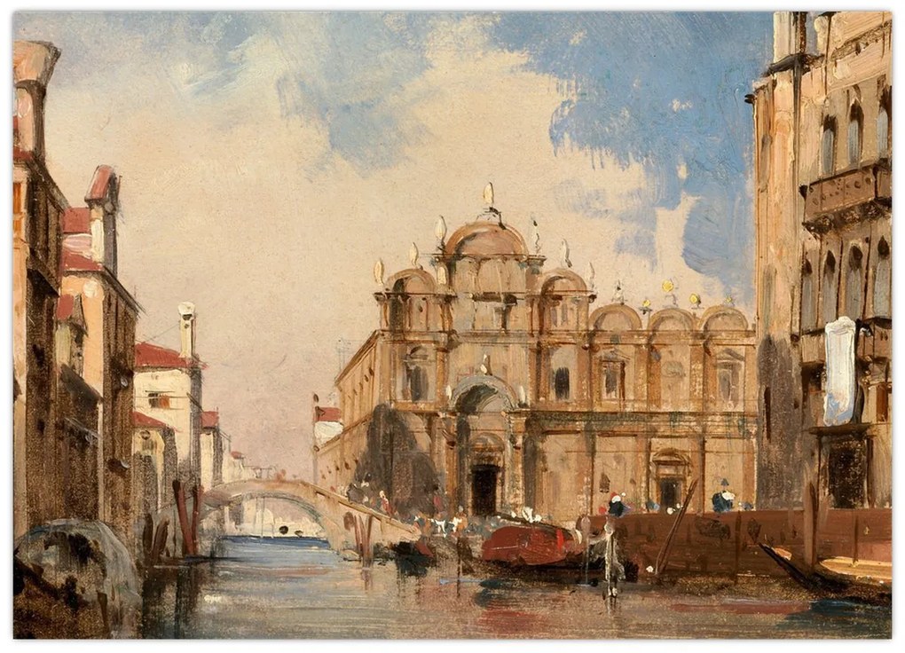 Tablou pe sticlă - Jules-Romain Joyant, The Scuola di San Marco, Venice, reproducere (70x50 cm)