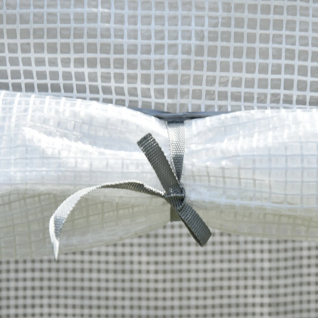 Outsunny Seră de grădină, seră de balcon, pânză renforțată PE, structură din oțel, ușă zippată rulabilă, 100 x 50 x 150 cm alb | Aosom Romania