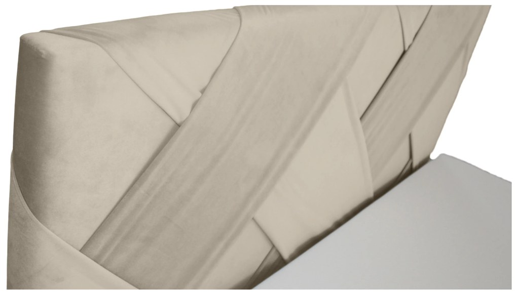 Pat matrimonial Boxspring 140 cm Melo (bej) (cu sp. depozitare). 1020233