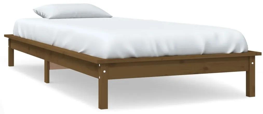 820534 vidaXL Cadru de pat, maro miere, 100x200 cm, lemn masiv de pin