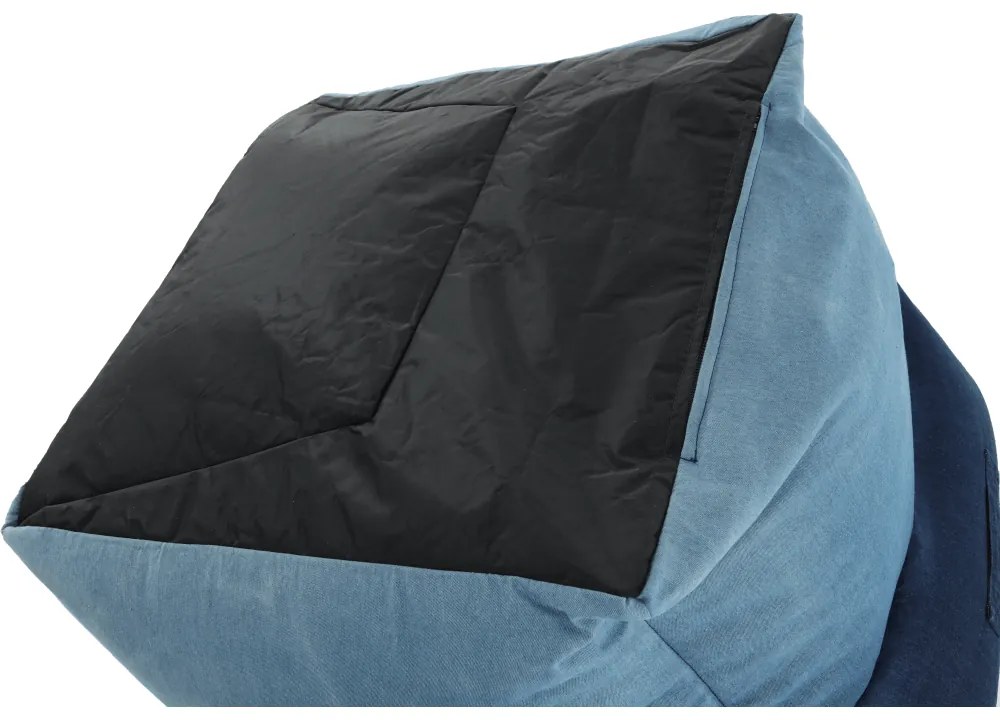 Fotoliu tip sac, material textil jeans, KOZANIT