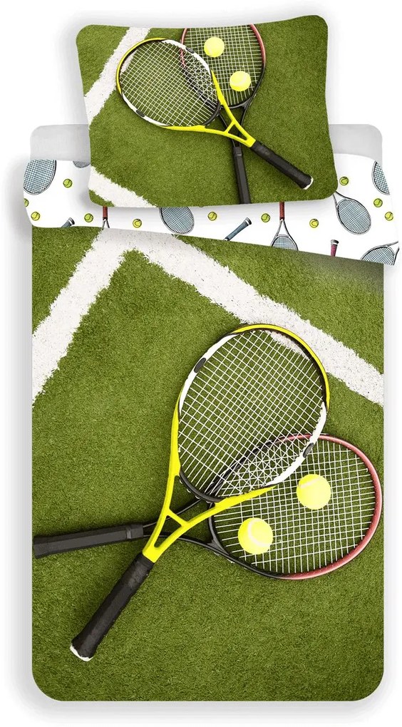 Lenjerie de pat din bumbac TENIS verde Dimensiune lenjerie de pat: 70 x 90 cm | 140 x 200 cm