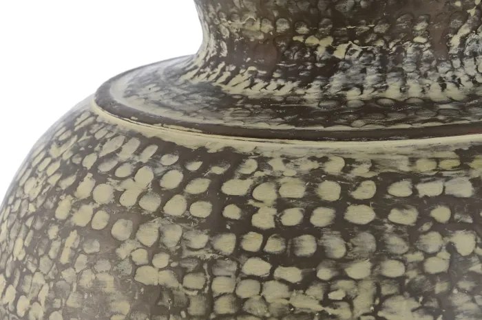 Vază decorativă tinaja patinată verde din aluminiu cu structură din aluminiu, "Verdaro"