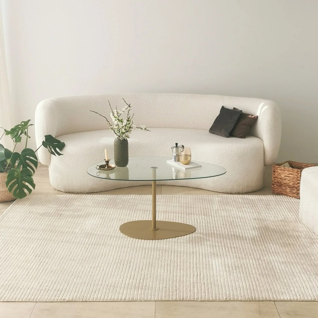 Măsuţă de cafea, Hanah Home, Culoare: Transparent
Auriu