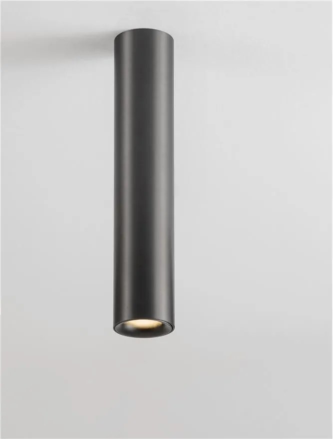 Spot aplicat LED design tehnic LUISA nickel negru, H-20cm