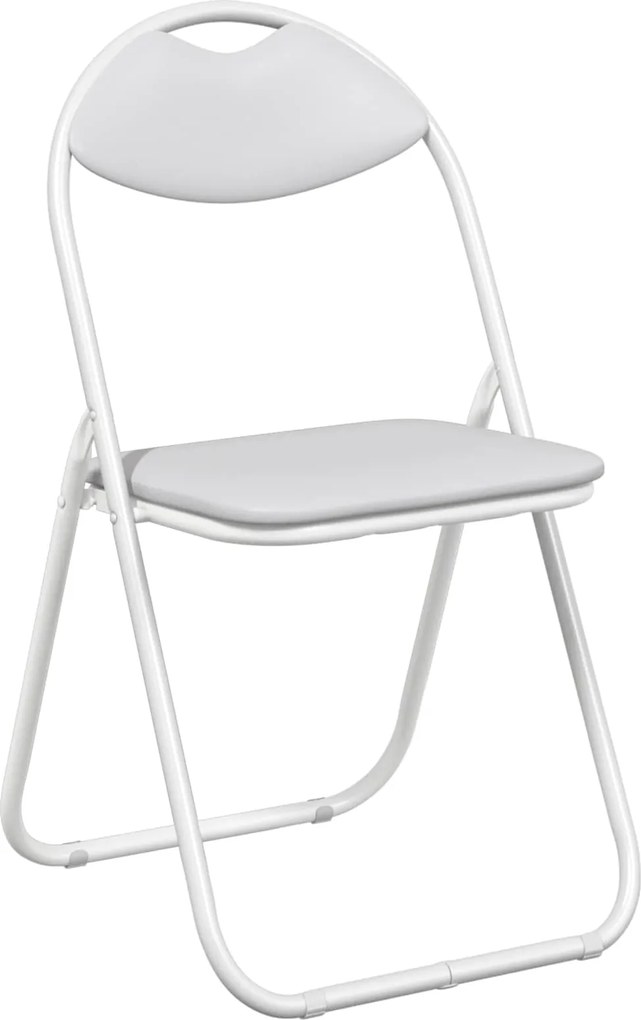 vidaXL Scaun pliant 8 pcs Alb 48 x 43,5 x 81 cm Piele artificială