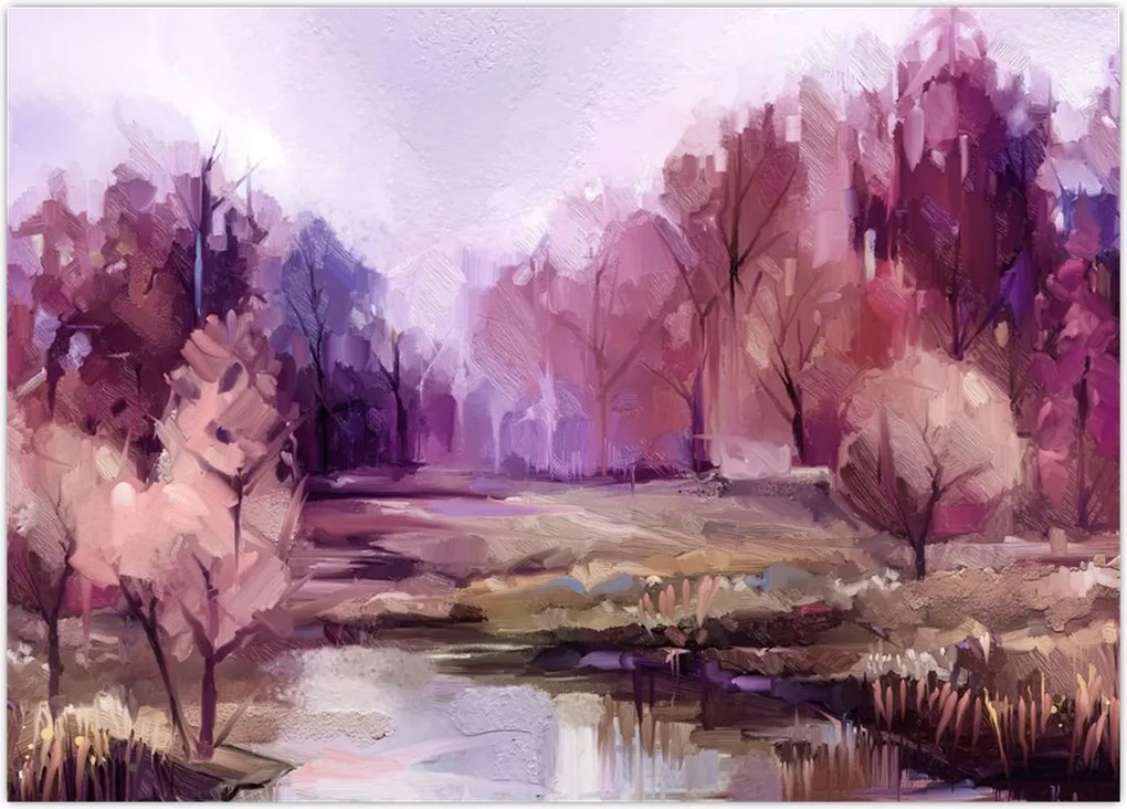 Tablou - Peisaj de toamnă - pictură (70x50 cm)