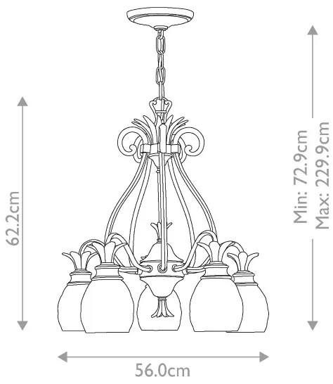 Lustră pe lanț Hinkley HK-PLANTATION5-BB PLANTATION 5xE27/60W/230V auriu