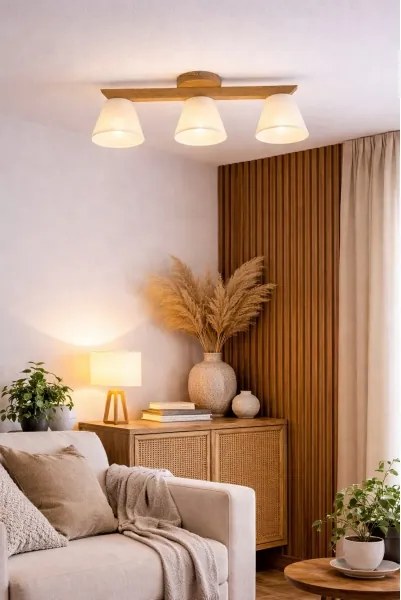 Lustr ANTONIO 3xE14/40W/230V, montaj plafon, stejar