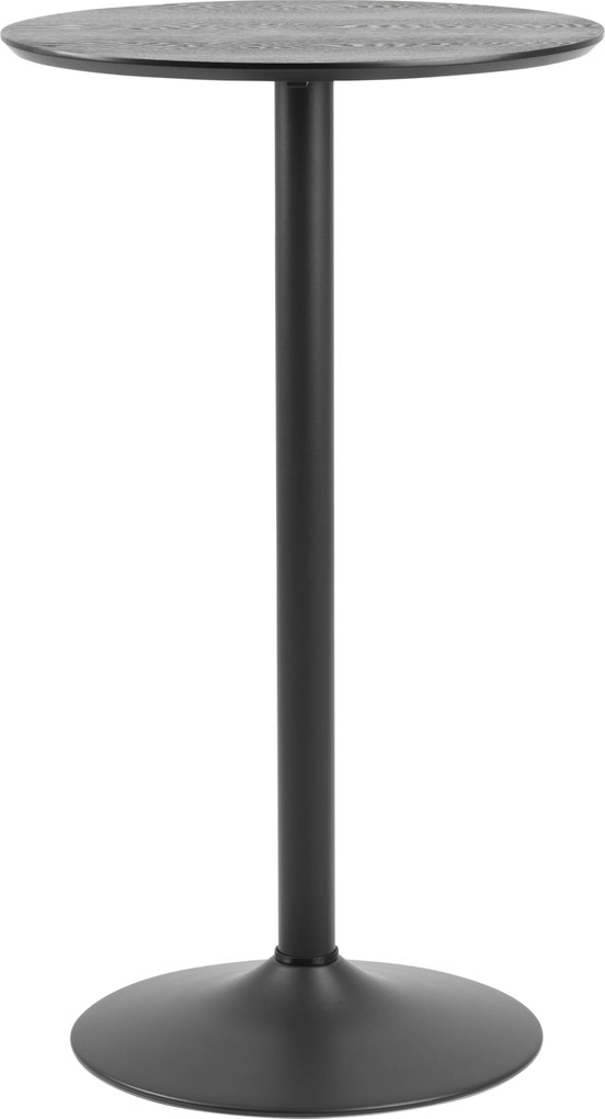 MAZZONI EXPORT KORFU Negru - MASĂ ÎNALTĂ DE BAR/BUCĂTĂRIE FURNIR PICIOR DIN OȚEL