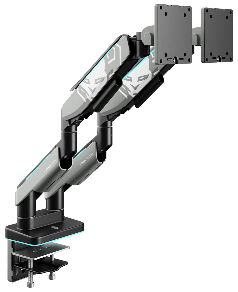 Suport dublu pentru monitoare de 49 de inchi, gri-negru RGB X-Arm Dual