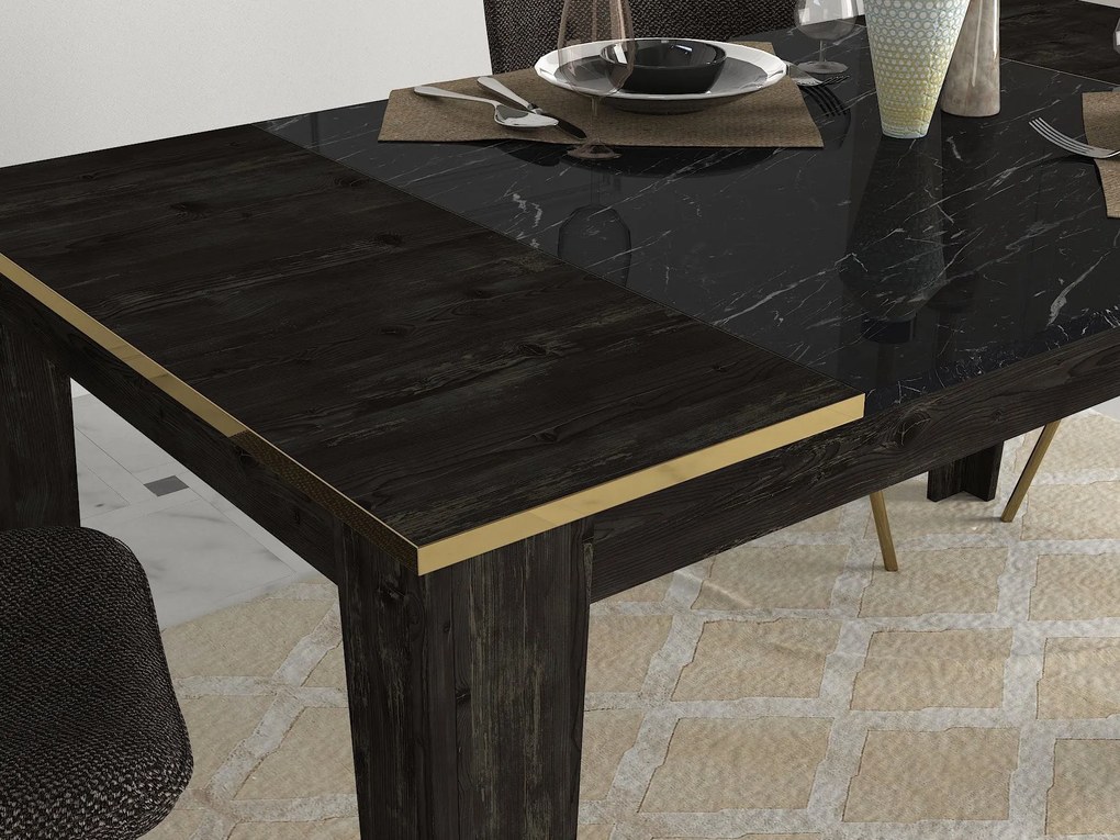 Mobilier living Vivaldi (Negru + Auriu). 1073516