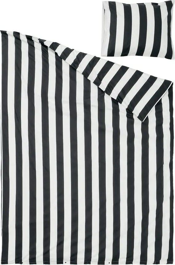 Lenjerie de pat din bumbac MONOLINE negru-alb Dimensiune lenjerie de pat: 70 x 80 cm | 140 x 200 cm
