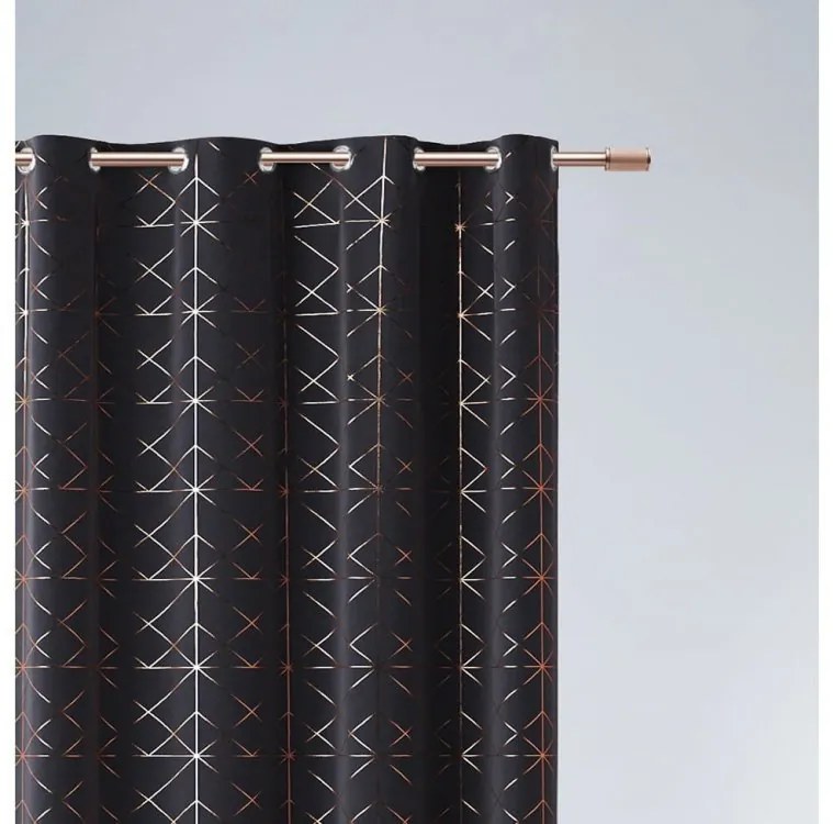 Draperie cu inele gri grafit 140 x 260 cm