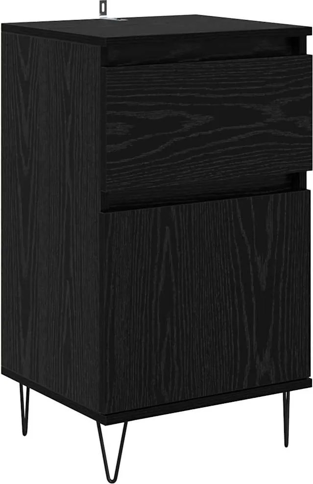 vidaXL Bufet cu sertar Stejar negru 35 x 40 x 70 cm Lemn compozit