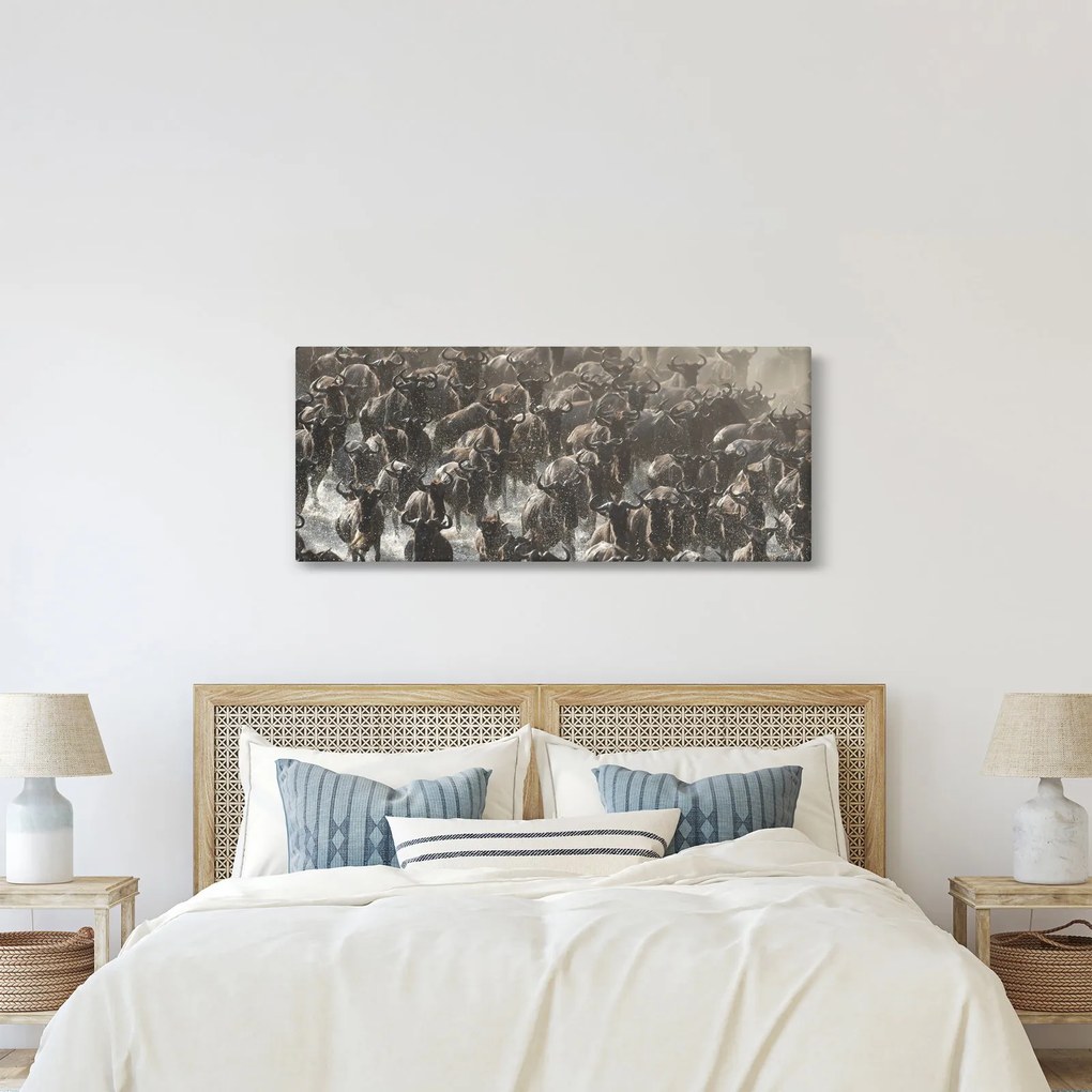 Tablou - Turmă de antilope sălbatice (120x50 cm)