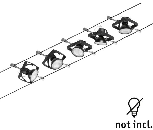 Paulmann 94434 - Set 5x GU5,3/10W spot MAC 230V negru