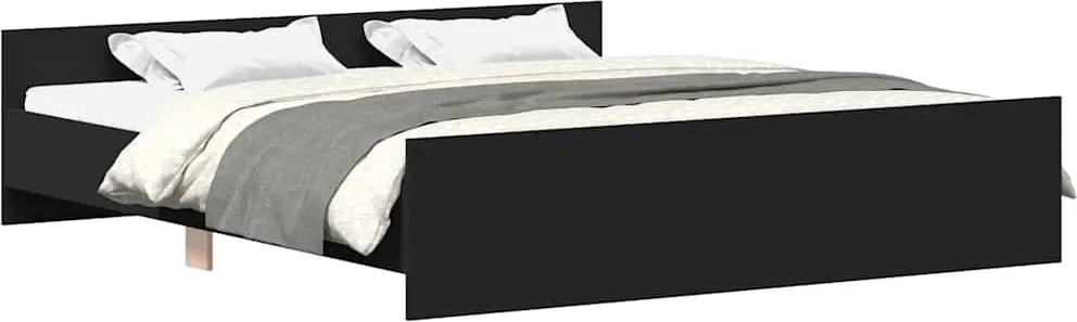 vidaXL Cadru pat metalic cu tăblii de cap/picioare, negru, 200x200 cm