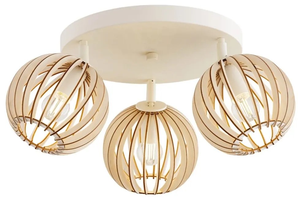 Plafoniera cu 3 spoturi design modern Parula maro deschis, bej