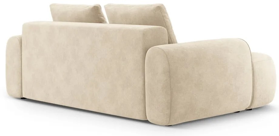 Canapea bej cu tapițerie din catifea 200 cm Linz – Cosmopolitan Design
