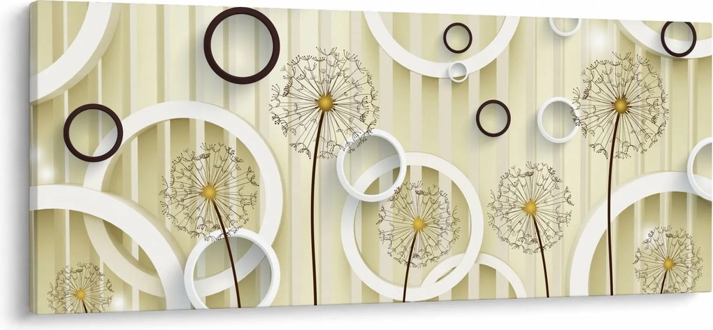 Tablou abstract a păpădiei (120x50 cm)