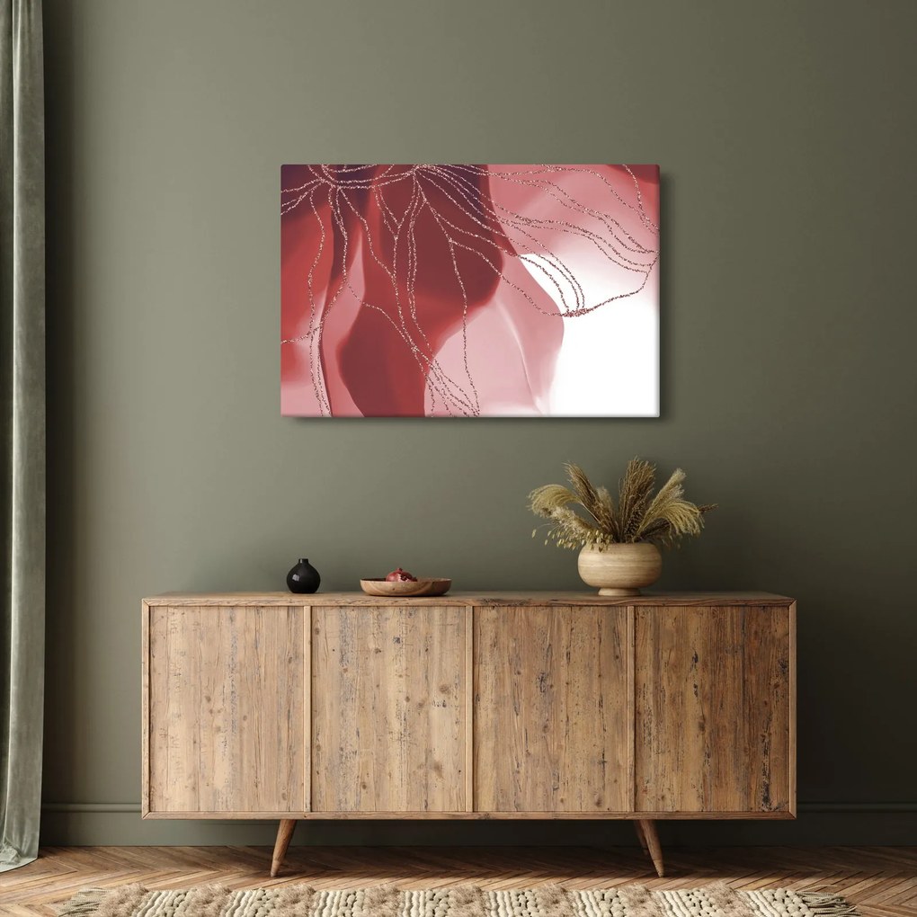 Tablou - Floare abstractă roșie N⁰1 (90x60 cm)