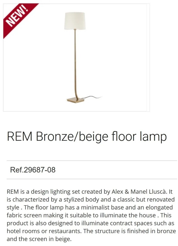 Lampadar / Lampa de podea eleganta design clasic REM bronz/bej