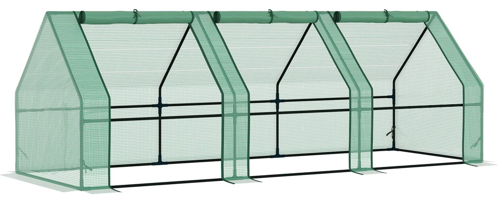 Outsunny sera gradina cu prelata, 270x90x90cm, verde | Aosom Romania