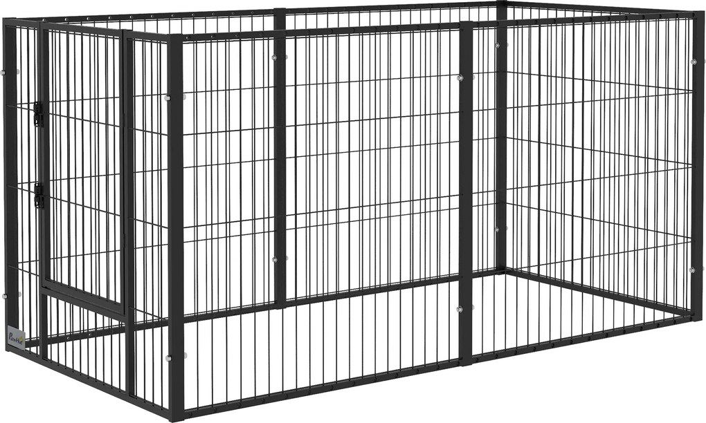 PawHut Parc pentru câini cu 6 panouri Reglabil Gard metalic pentru animale de companie cu cadru din oțel 82,5-150x79x81 cm Negru | Aosom Romania