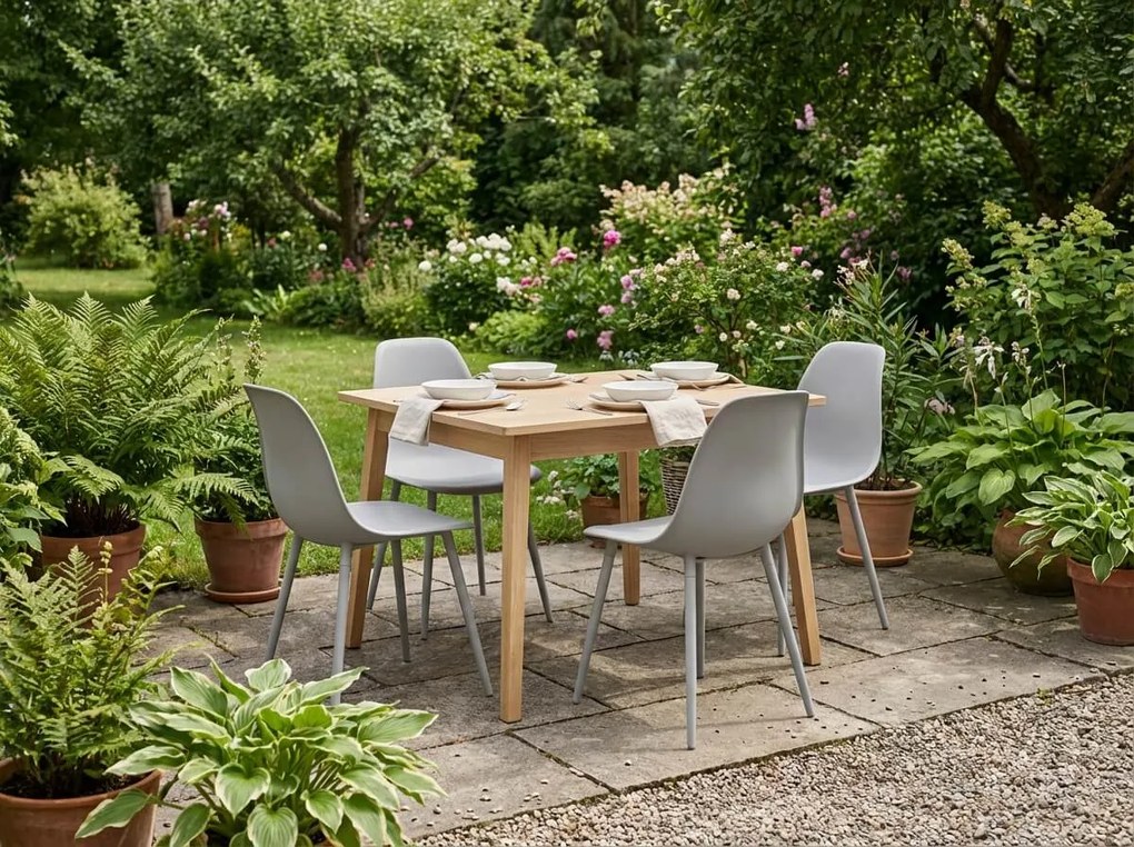 Scaun bucatarie OSAKA plastic, gri deschis