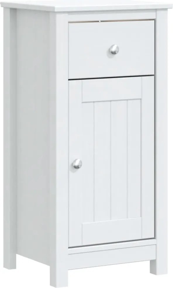 vidaXL Dulap de baie BERG, alb, 40x34x80 cm, lemn masiv de pin