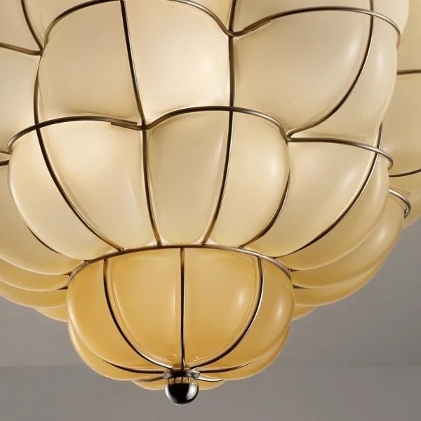 Plafonieră SIRU POUFF 3xE27/60W/230V crom/bej sticlă venețiană