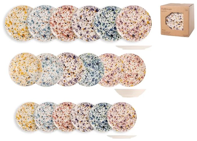 Serviciu masa 18 piese Sprinkle, H&H, ceramica