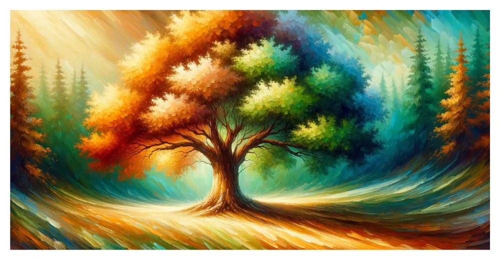 Tablou copacul vieții colorat în natură