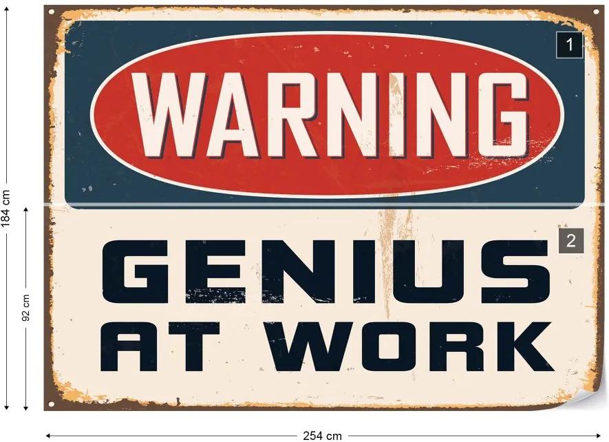 Fototapet GLIX - Retro Sign "Genius" + adeziv GRATUIT Tapet nețesute - 254x184 cm