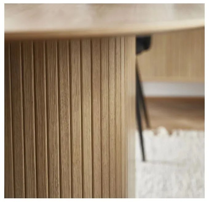 Masă de dining cu blat cu aspect de lemn de stejar 95x180 cm Nola – Unique Furniture