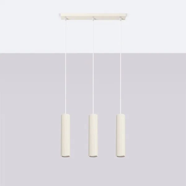 Lustră pe cablu Sollux SL.1594 KARBON 3xGU10/10W/230V crem