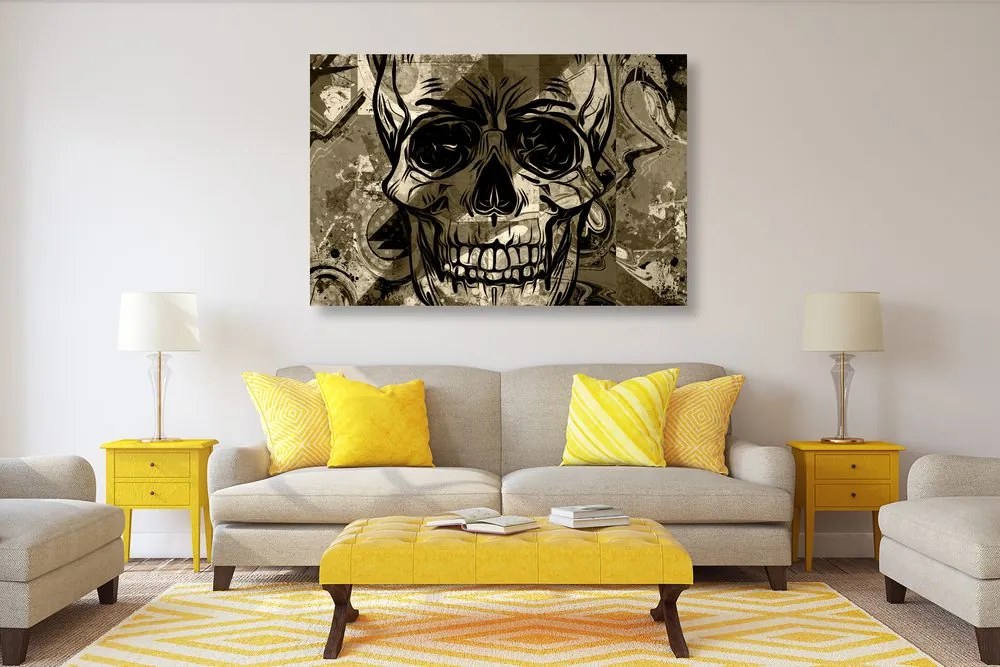 Tablou craniu în design sepia