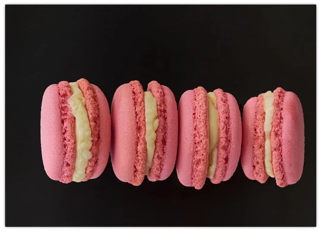 Tablou pe sticlă cu macarons (70x50 cm)