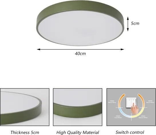 Brilagi - Plafonieră LED POOL LED/48W/230V 3000/4000/6000K 40 cm verde