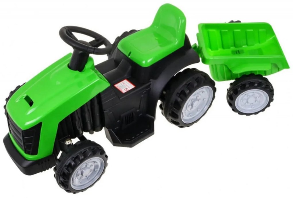 Tractor Electric cu acumulator pentru copii NOVOKIDS™ Mini Farmer Tractor, Cu remorca, Max 25 kg, 2 Viteze, Verde