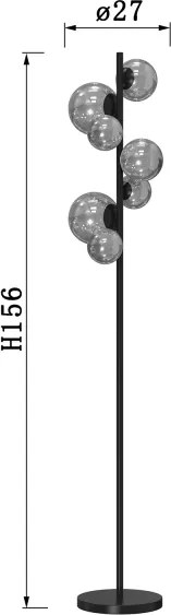 Lampadar ONLI PALOMA 7xG9/10W/230V negru/fumuriu