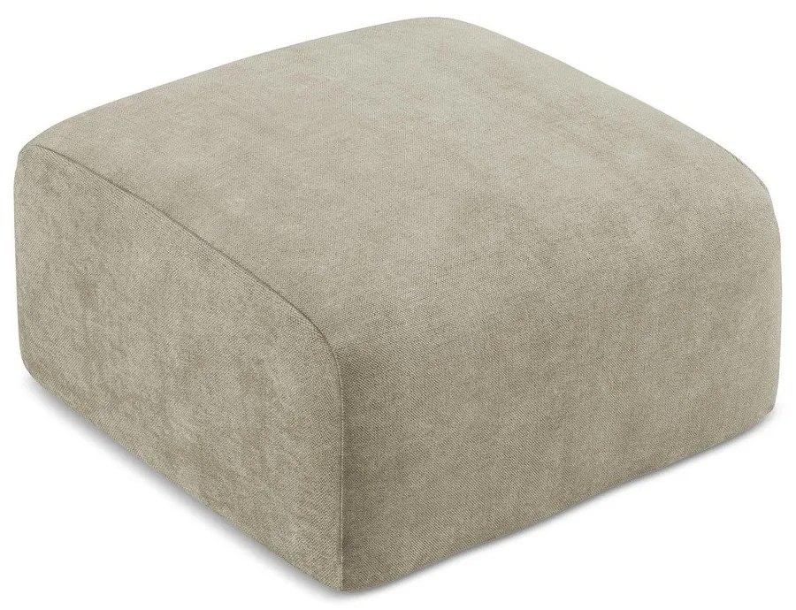 Taburet bej cu tapițerie din chenille Leila – Makamii