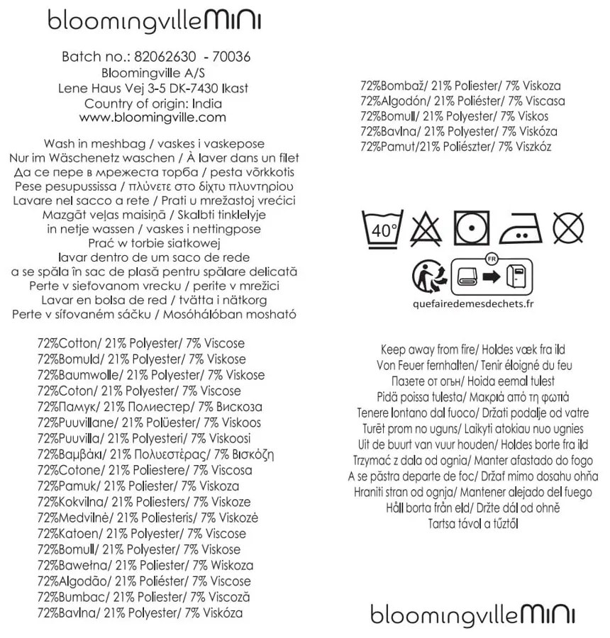 Pătură pentru copii din bumbac reciclat 130x160 cm Cherry – Bloomingville Mini