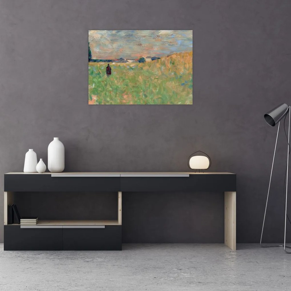 Tablou pe sticlă - Georges Seurat, A Summer Landscape, reproducere (70x50 cm)